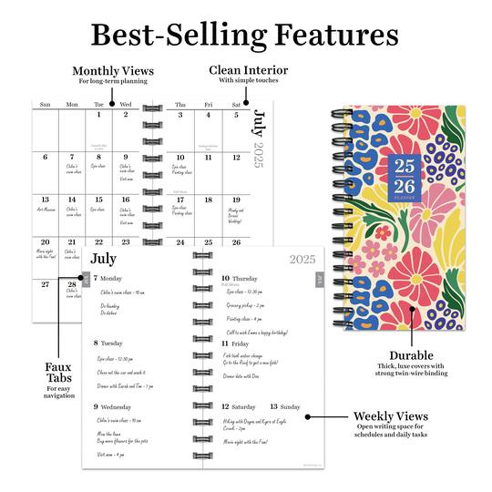 TF Publishing 2025-2026 Floral Medley Small Weekly/Monthly Planner